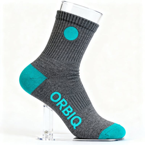 Example grey corporate sock with teal logo