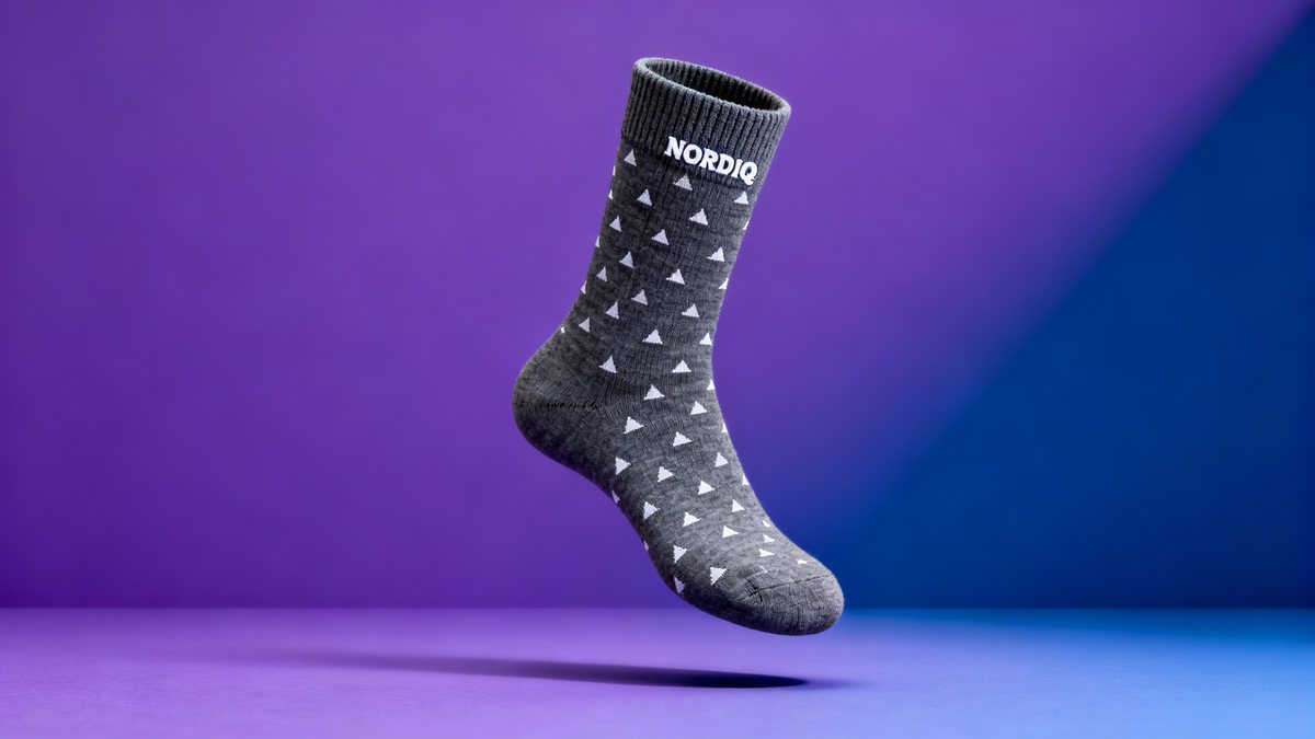 Custom cotton dress sock with a knitted logo