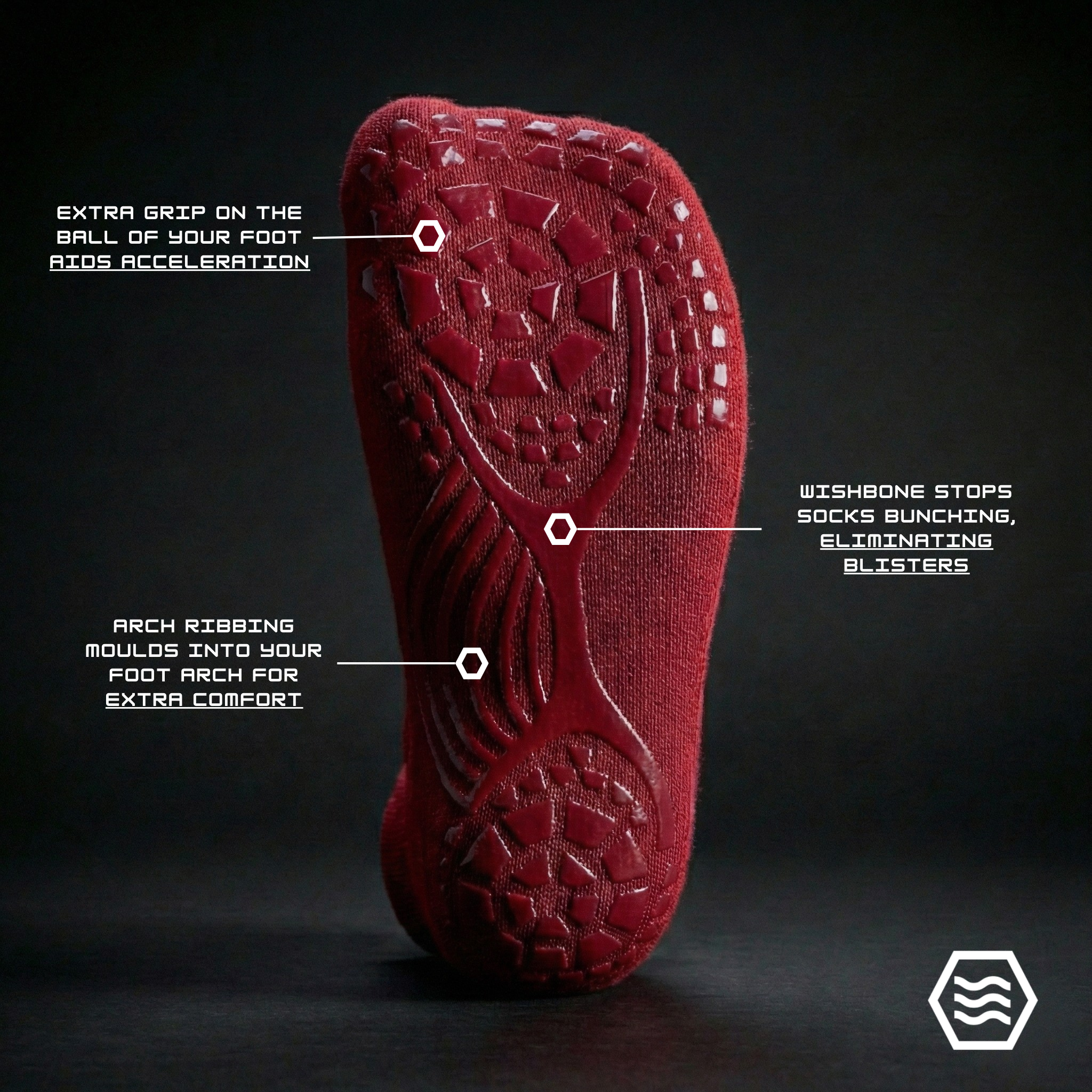 ELITE GRIP SOCKS: RED