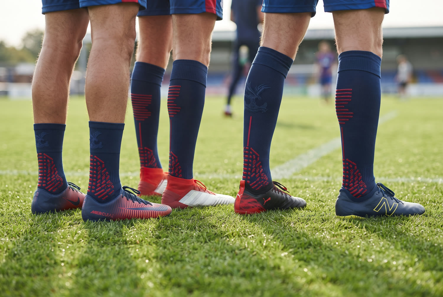 Teammates in matching custom NXTWAVE grip socks