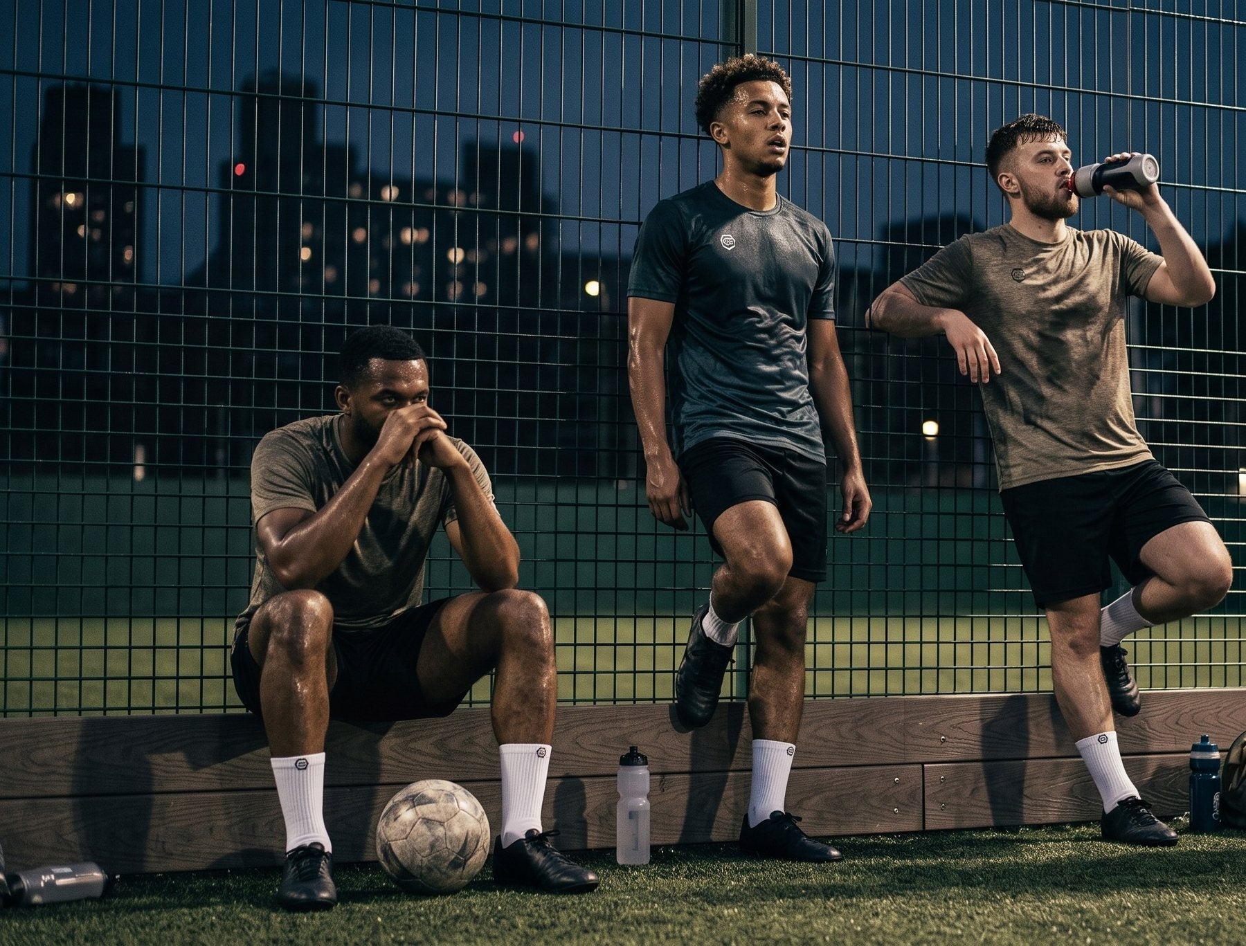Athlete wearing NXTWAVE grip socks for football